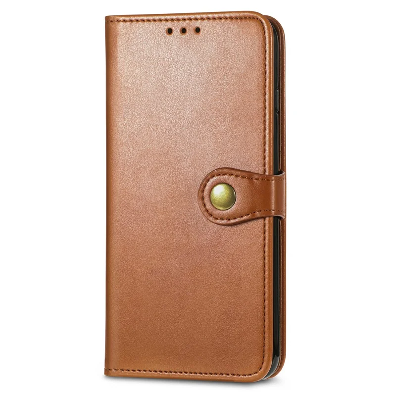 For iPhone 17 Pro Case Wallet Stand Leather Phone Cover with Wrist Strap - Brown