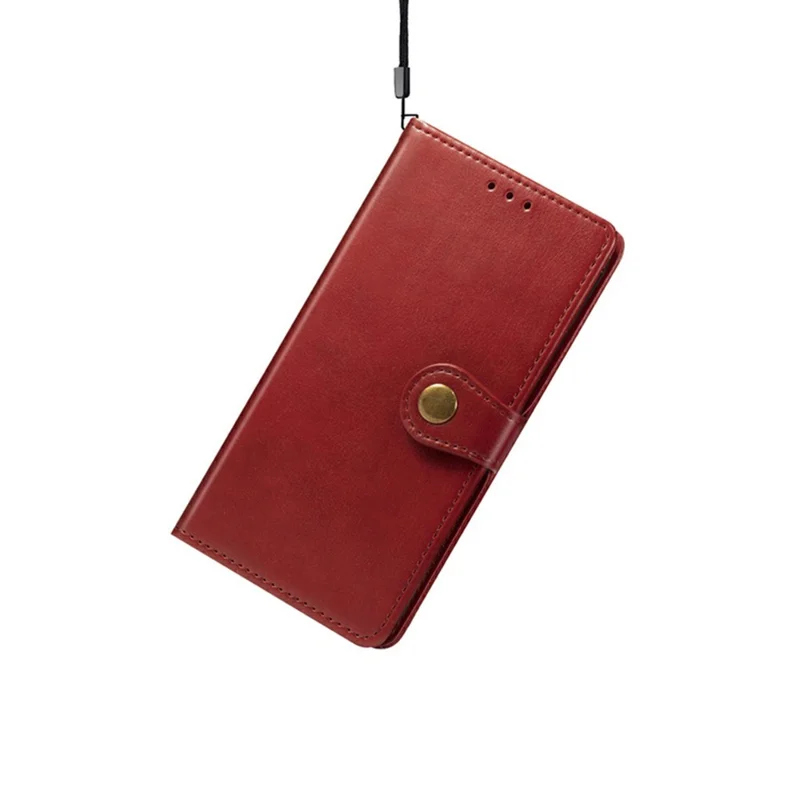For iPhone 17 Pro Case Wallet Stand Leather Phone Cover with Wrist Strap - Red