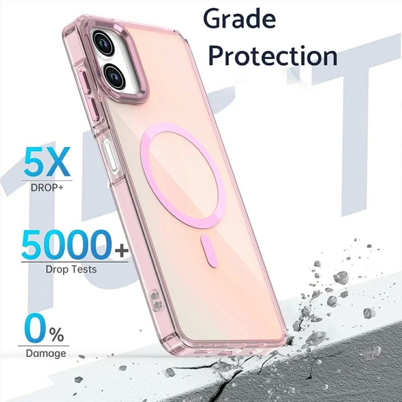 For Samsung Galaxy A06 4G Magnetic Case Color Changing TPU Phone Back Cover - Pink