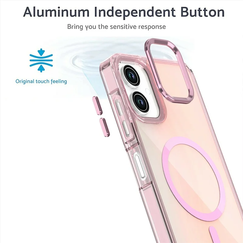 For Samsung Galaxy A06 4G Magnetic Case Color Changing TPU Phone Back Cover - Pink