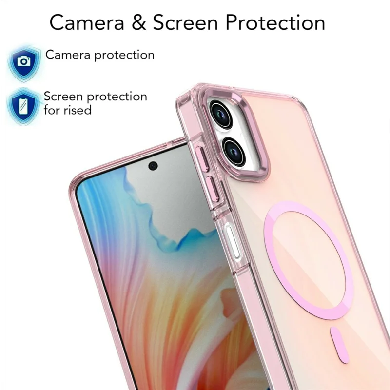 For Samsung Galaxy A06 4G Magnetic Case Color Changing TPU Phone Back Cover - Pink