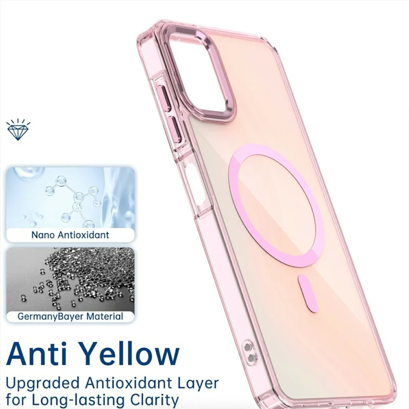 For Samsung Galaxy A06 4G Magnetic Case Color Changing TPU Phone Back Cover - Pink