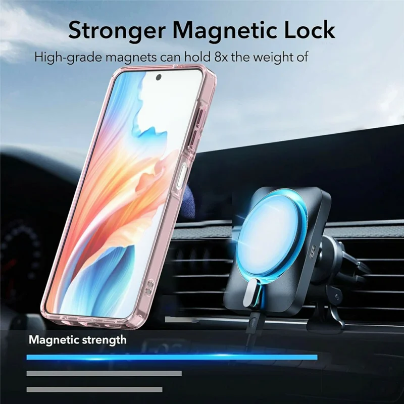 For Samsung Galaxy A06 4G Magnetic Case Color Changing TPU Phone Back Cover - Pink