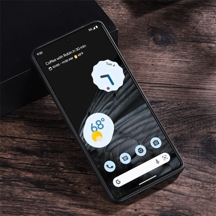 Para Google Pixel 7 Pro 5G, capa de telefone protetora de couro PU revestido de TPU+PC compatível com carregador magnético MagSafe - Preto