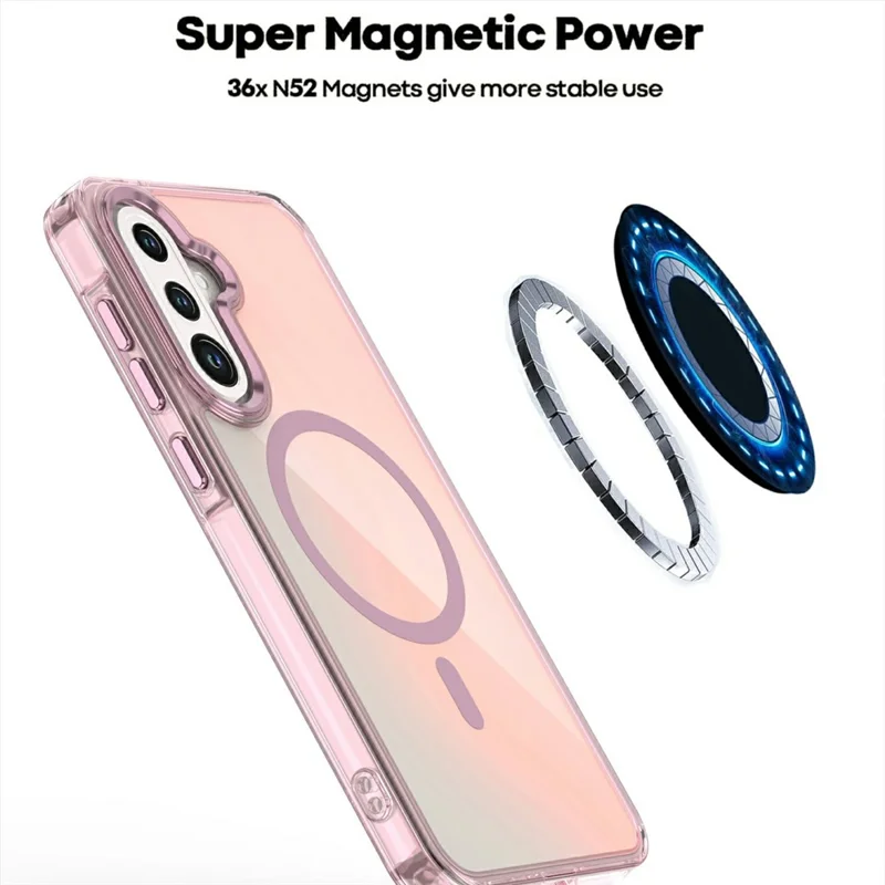 For Samsung Galaxy S25 FE Magnetic Case Color Changing TPU Phone Back Cover - Pink