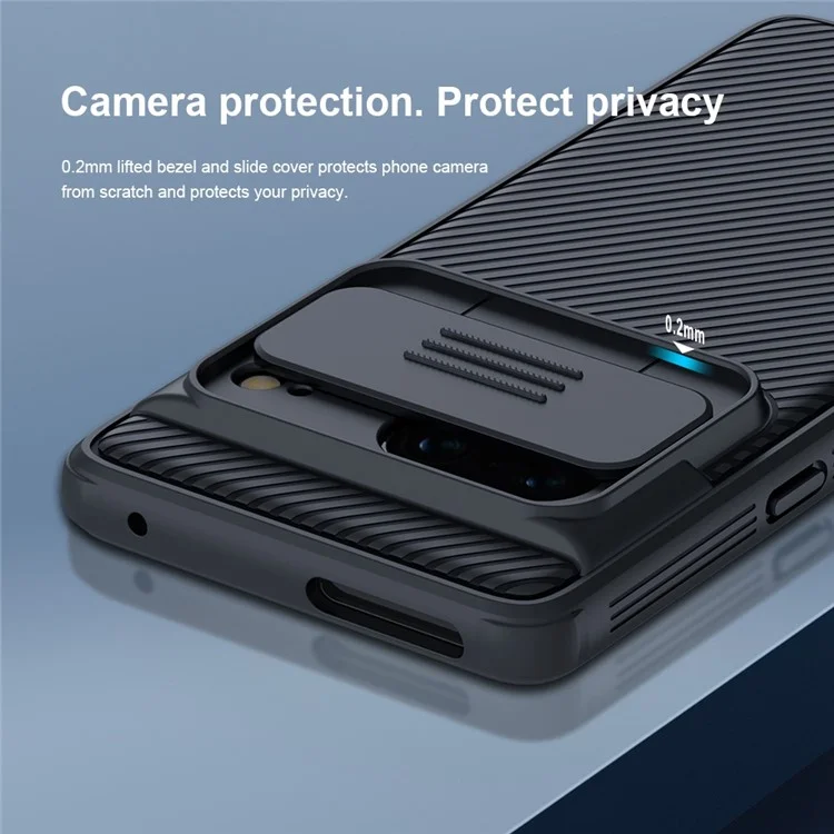 Nillkin Camshield Pro Series Para Google Pixel 7 5G PC a Prueba de Caída + TPU Case de Protección de la Caja Del Teléfono Con Protector de la Cámara Diapositiva - Negro