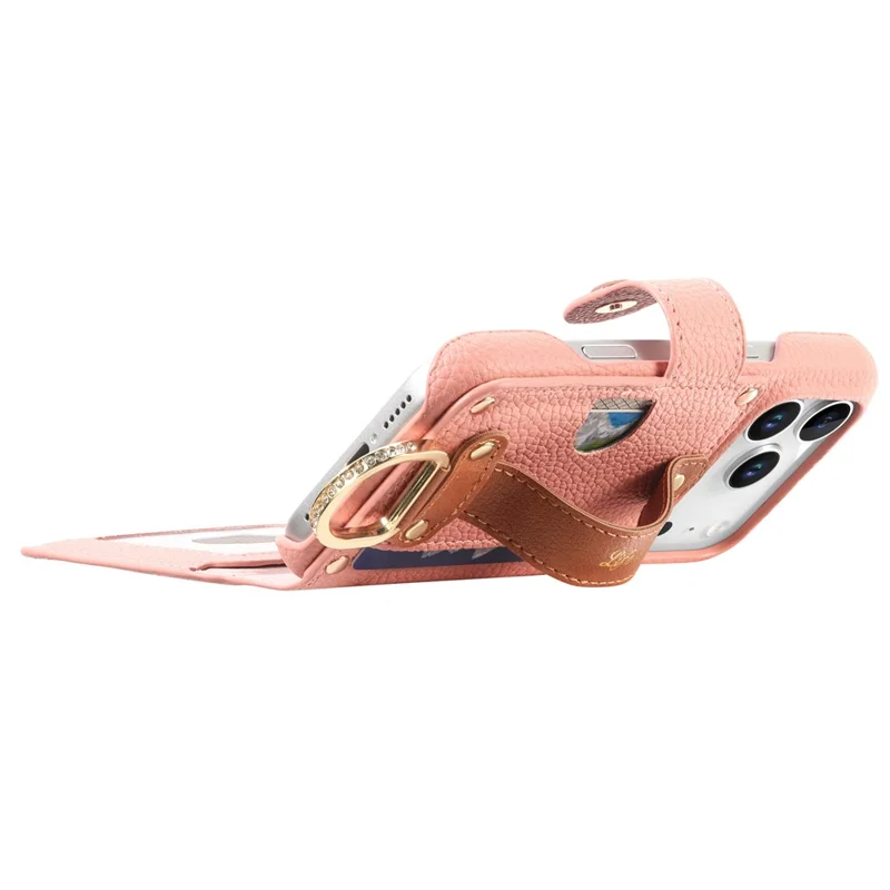 For iPhone 17 Pro Case RFID Blocking Zipper Wallet PU Leather Mobile Cover - Pink