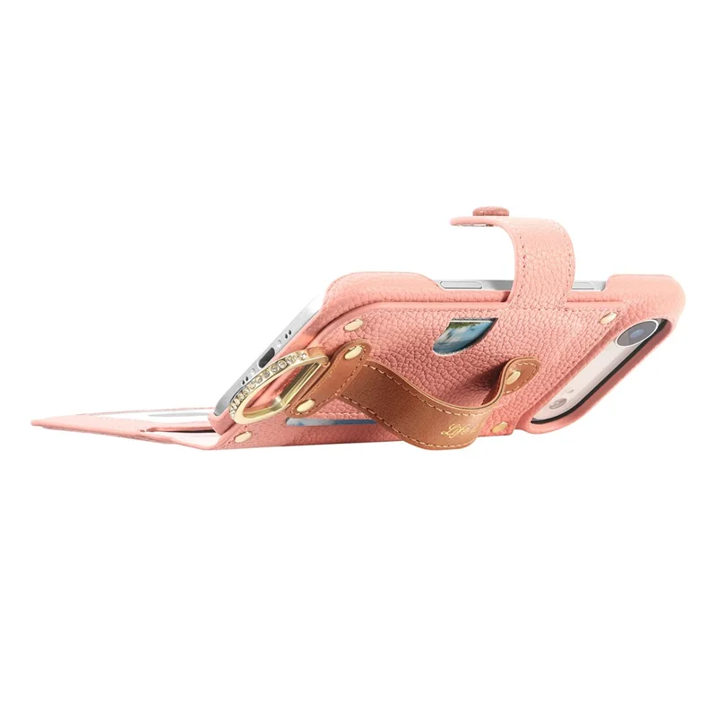 For iPhone Air Case RFID Blocking Zipper Wallet PU Leather Mobile Cover - Pink