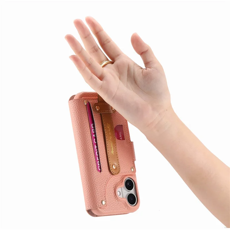 For iPhone 17 Case RFID Blocking Zipper Wallet PU Leather Mobile Cover - Pink