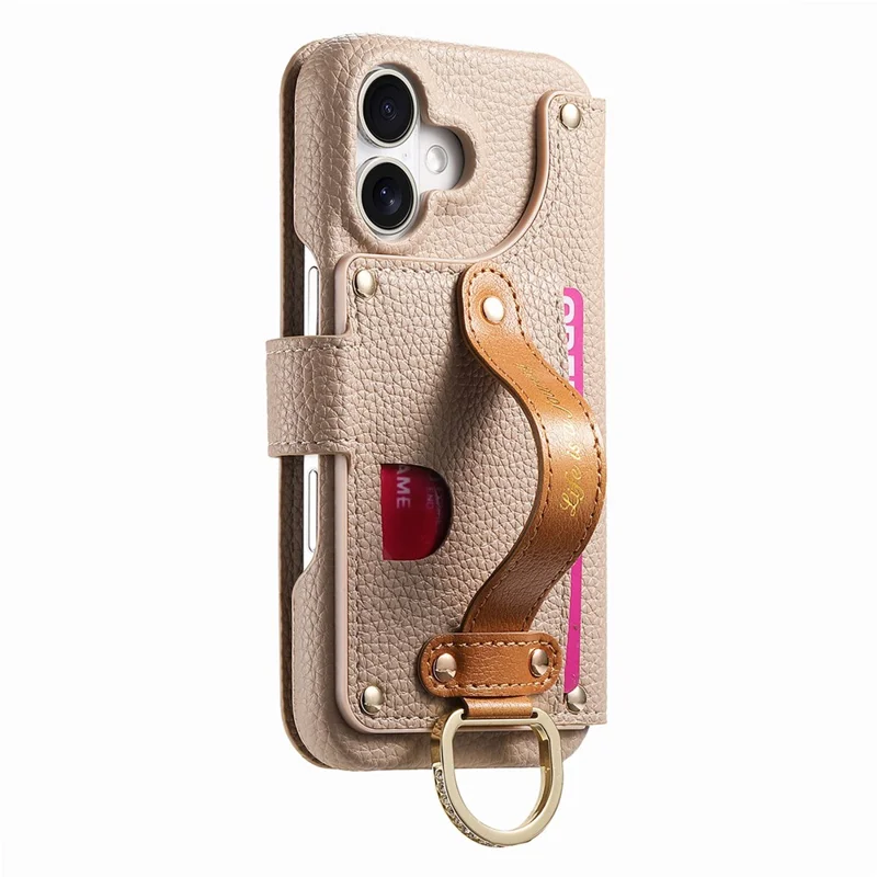 For iPhone 17 Case RFID Blocking Zipper Wallet PU Leather Mobile Cover - Khaki