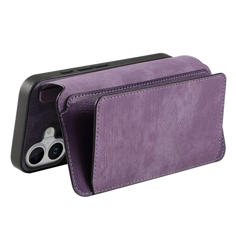 CASENEO MW-02 For iPhone 17 Case Detachable Magnetic Leather Flip Phone Cover - Purple
