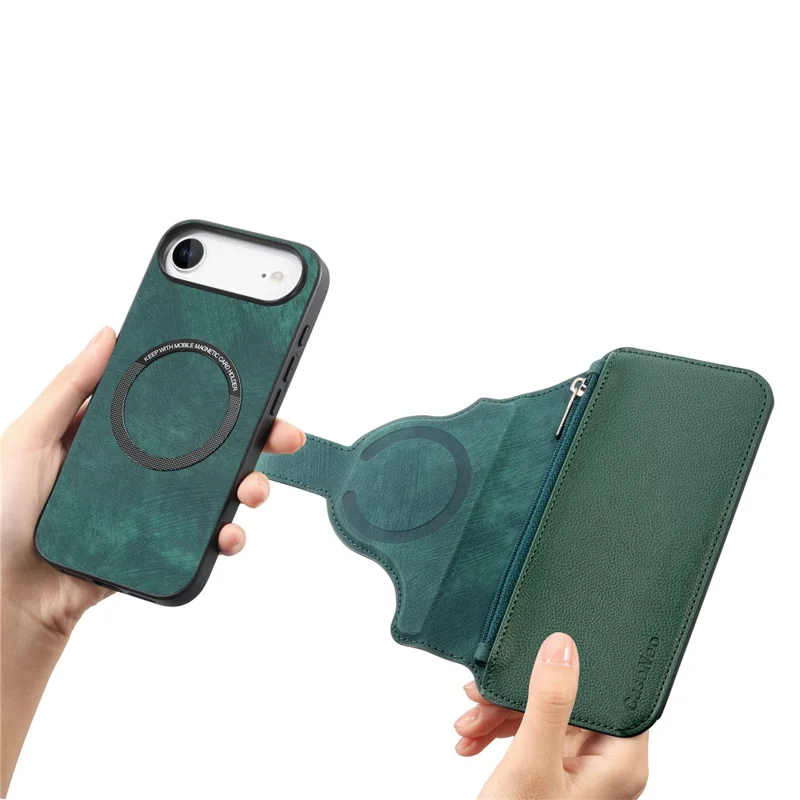 CASENEO MW-02 For iPhone Air Case Detachable Magnetic Leather Flip Phone Cover - Green