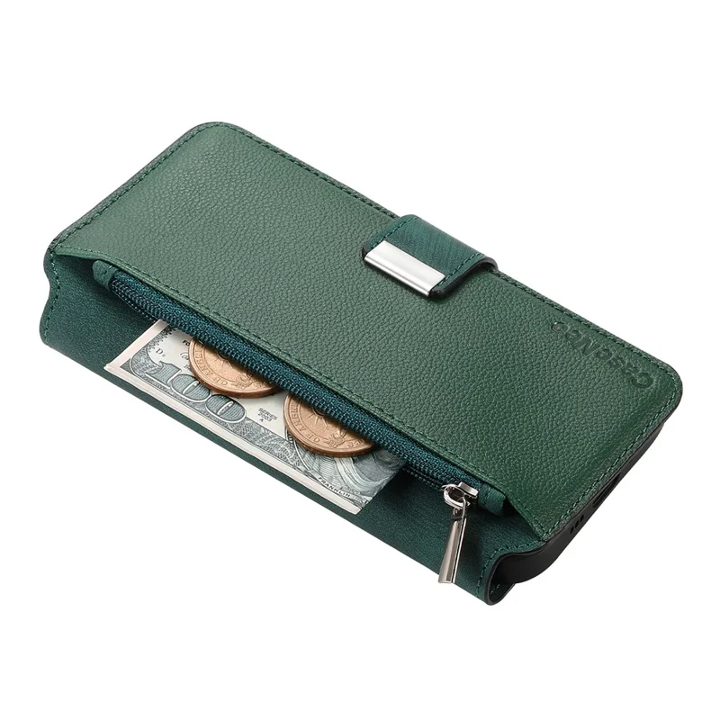 CASENEO MW-02 For iPhone Air Case Detachable Magnetic Leather Flip Phone Cover - Green