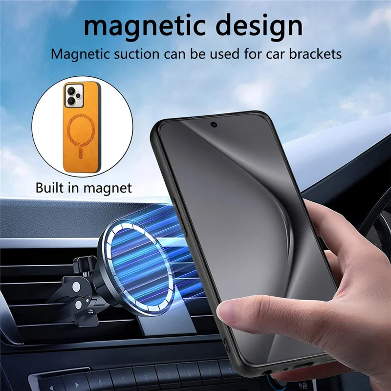 For Realme 15 5G Leather Back Magnetic Case Skin-touch Phone Cover - Brown