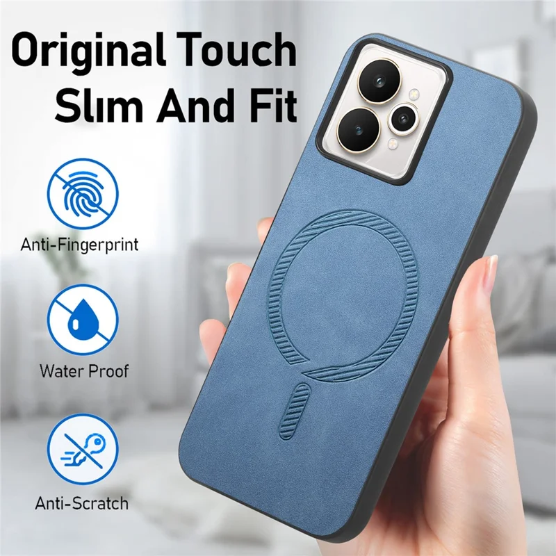 For Realme 15 5G Leather Back Magnetic Case Skin-touch Phone Cover - Brown