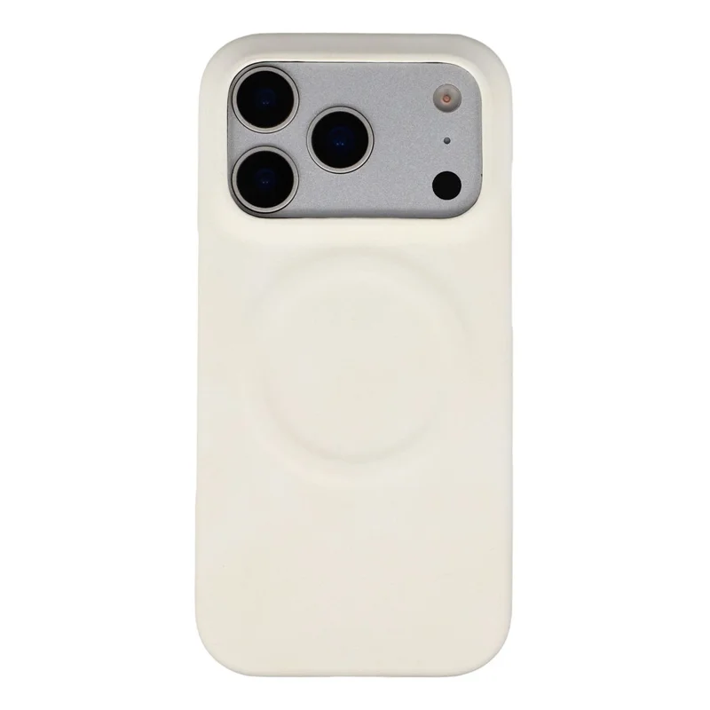For iPhone 18 Pro / 17 Pro Case Compatible with MagSafe Skin-Touch Leather + PC Back Cover - White