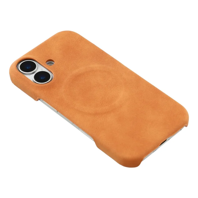 For iPhone 16 Plus Case Compatible with MagSafe Skin-Touch Leather + PC Back Cover - Yellow