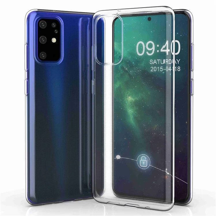 Para Samsung Galaxy S20 Plus 4G / 5G Ultra Slim Transparent Soft TPU Funda de Teléfono Anti-huellas Digitales Cubierta Posterior del Teléfono