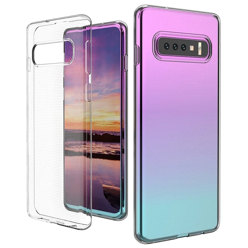 Shockproof TPU Phone Case for Samsung Galaxy S10 Plus, Ultra Thin Clear Mobile Phone Back Cover