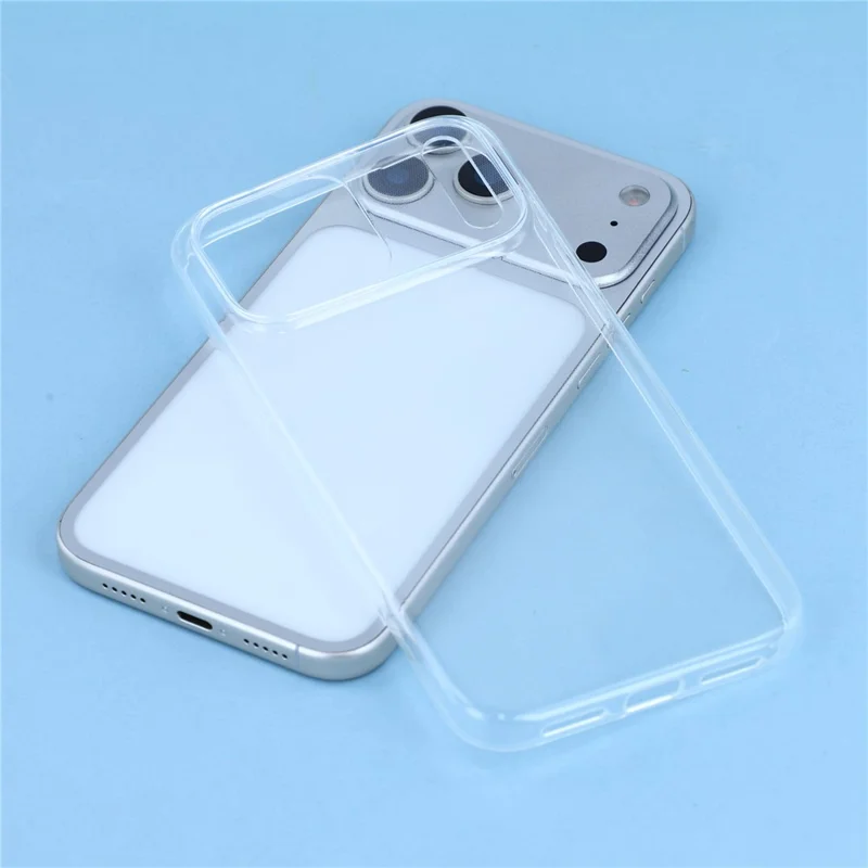 For iPhone 17 Pro Max Case Glossy Watermark Resistant TPU Clear Phone Back Cover Precision Cutouts