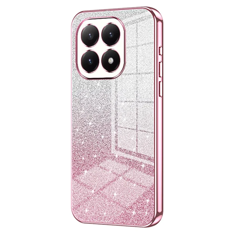 For Xiaomi 15T Case Electroplating Gradient Glitter TPU Phone Cover - Pink