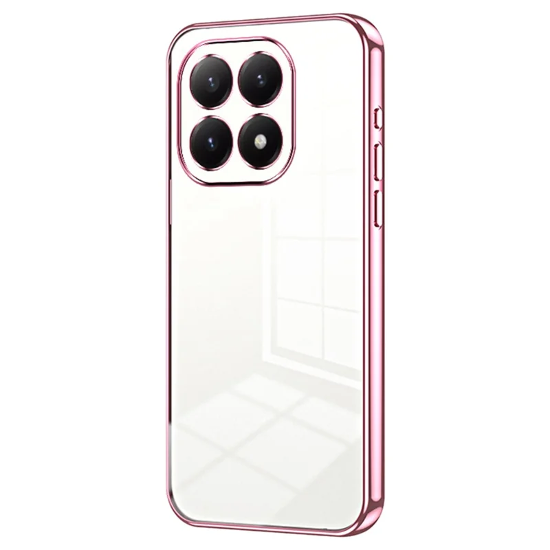 For Xiaomi 15T Case Electroplating Frame Soft TPU Phone Cover - Pink