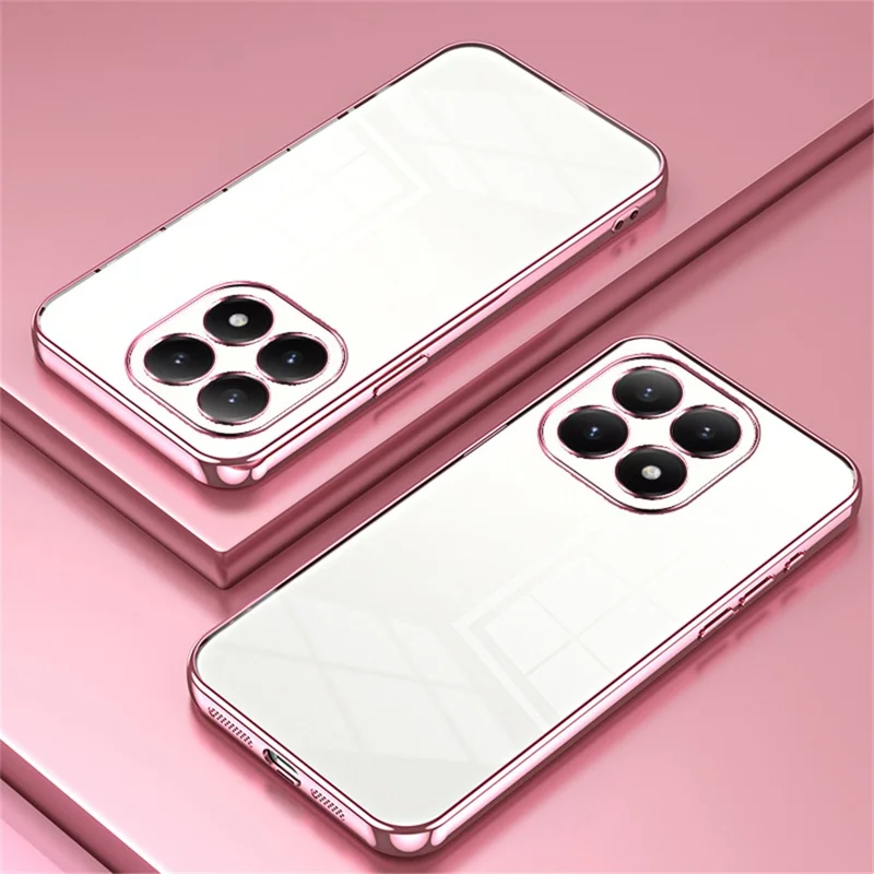 For Xiaomi 15T Case Electroplating Frame Soft TPU Phone Cover - Pink