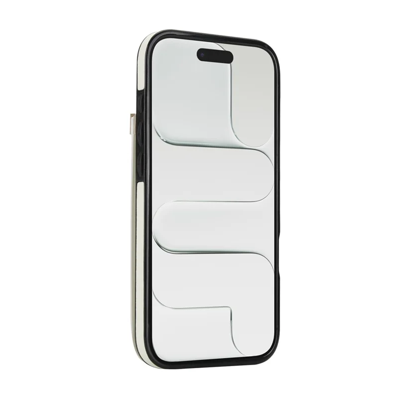 For iPhone Air Case TPU + PU Leather Hardware Decor Phone Cover with Card Holder - White