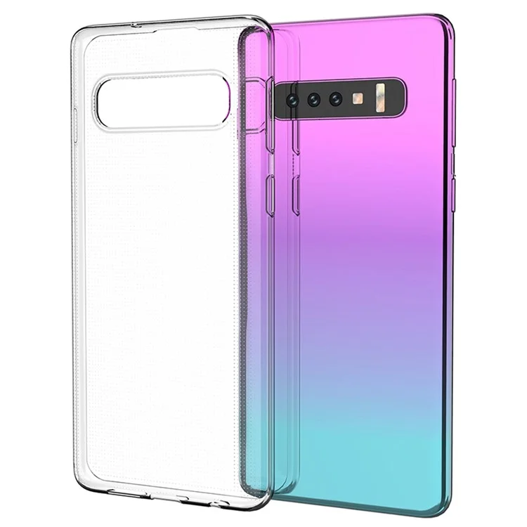 Para Samsung Galaxy S10 Funda de teléfono de TPU suave y transparente Funda protectora antihuellas y antiralladuras para la parte posterior del teléfono