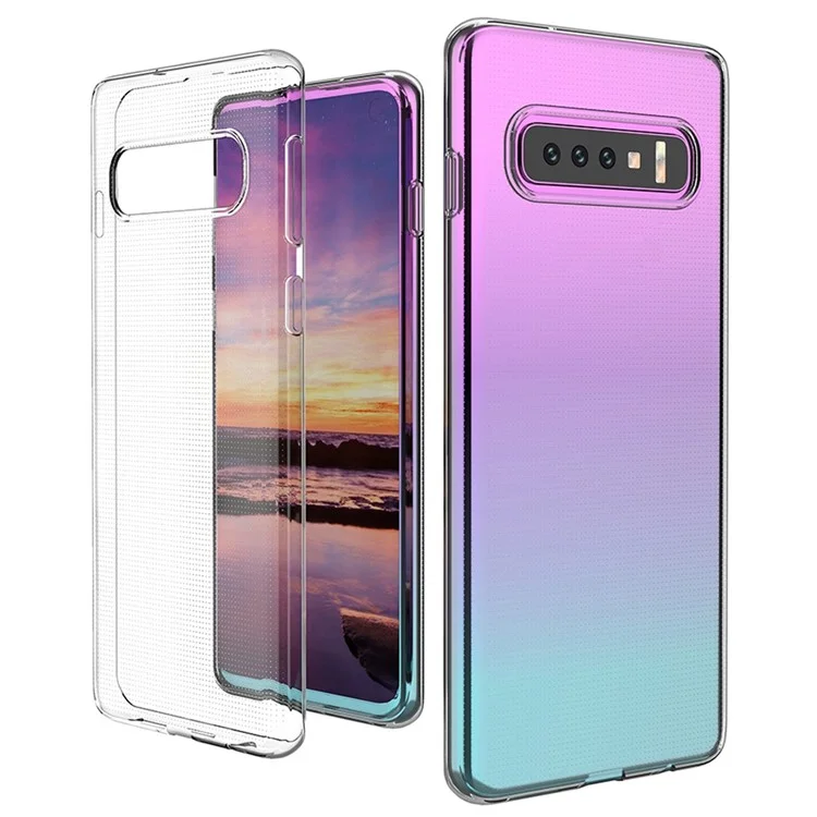 Para Samsung Galaxy S10 Funda de teléfono de TPU suave y transparente Funda protectora antihuellas y antiralladuras para la parte posterior del teléfono
