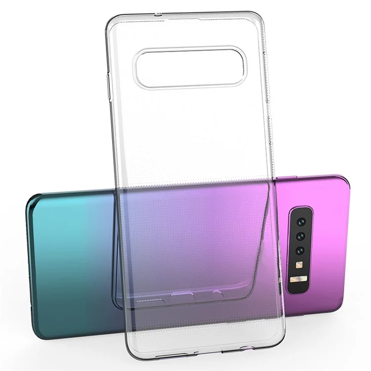 Para Samsung Galaxy S10 Funda de teléfono de TPU suave y transparente Funda protectora antihuellas y antiralladuras para la parte posterior del teléfono