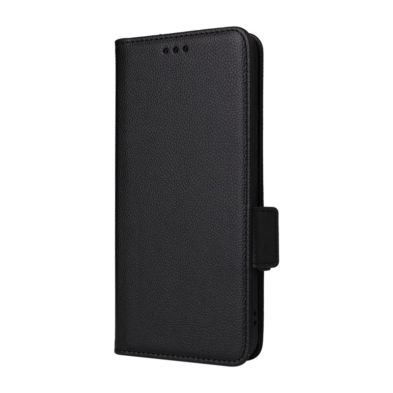For Honor Magic8 Lite 5G / X9d 5G / X70 5G Case Litchi Texture Wallet Leather Phone Cover with Wrist Strap - Black