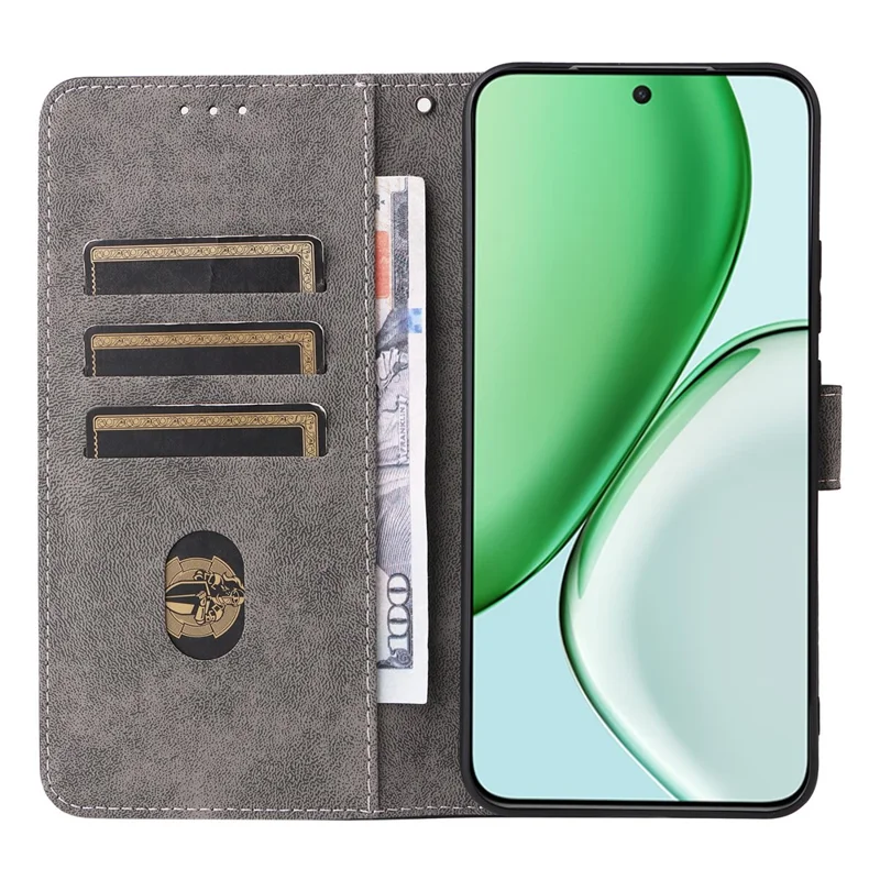 For Honor Magic8 Lite 5G / X9d 5G / X70 5G Case Wallet RFID Blocking PU Leather Phone Cover Stand with Strap - Green