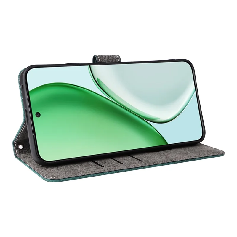 For Honor Magic8 Lite 5G / X9d 5G / X70 5G Case Wallet RFID Blocking PU Leather Phone Cover Stand with Strap - Green