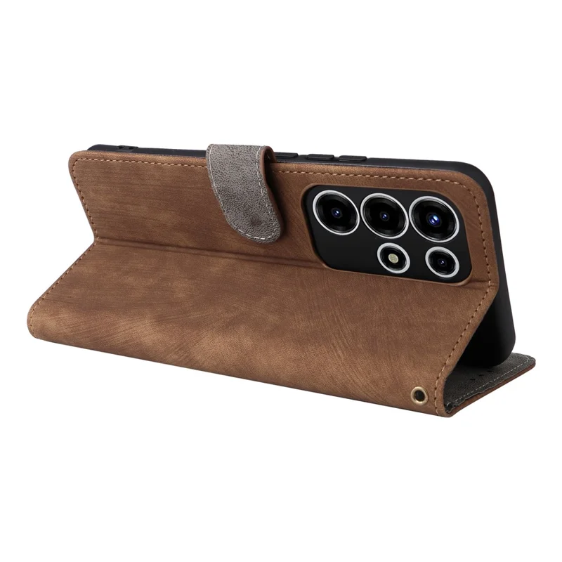 For itel Super 26 Ultra Case Wallet RFID Blocking PU Leather Phone Cover Stand with Strap - Brown