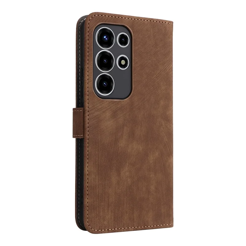 For itel Super 26 Ultra Case Wallet RFID Blocking PU Leather Phone Cover Stand with Strap - Brown