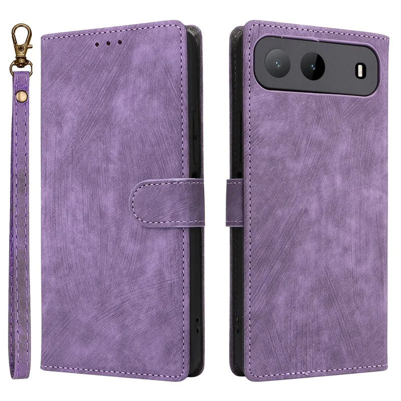 For TECNO Spark Go 5G / Infinix Hot 60i 5G Case Wallet RFID Blocking PU Leather Phone Cover Stand with Strap - Purple