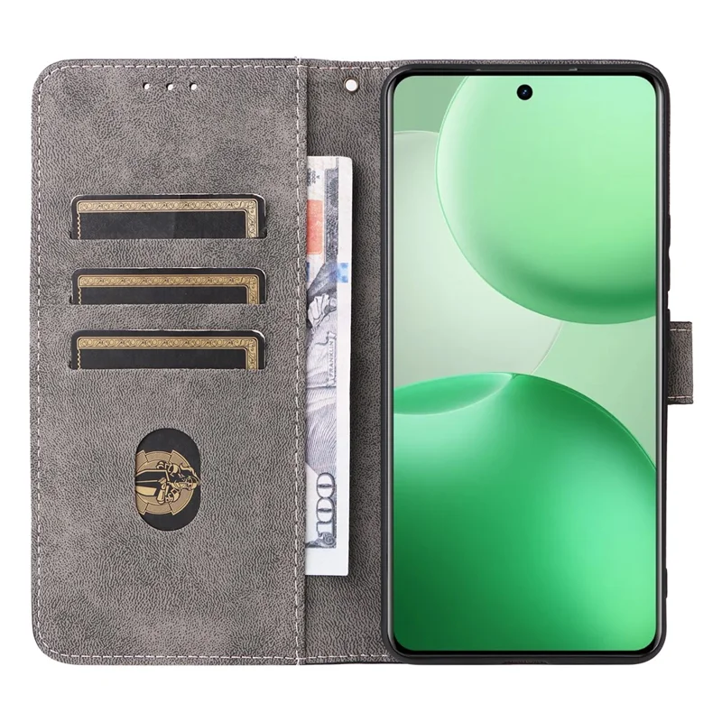 Futerał na Realme P4 Pro 5G, portfel z blokadą RFID, pokrowiec z sztucznej skóry PU z podstawką i paskiem - brązowy