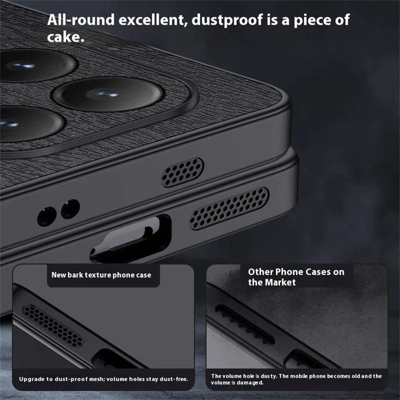 For Xiaomi 15T Case Wood Texture PU Leather Coated PC TPU Phone Cover - Brown