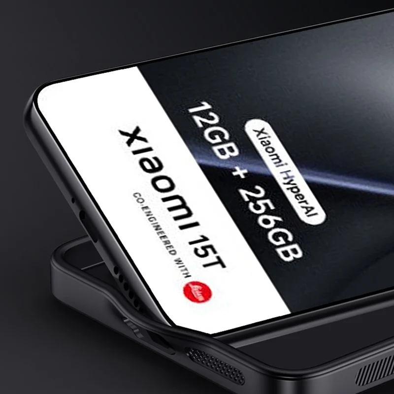 For Xiaomi 15T Case Wood Texture PU Leather Coated PC TPU Phone Cover - Brown