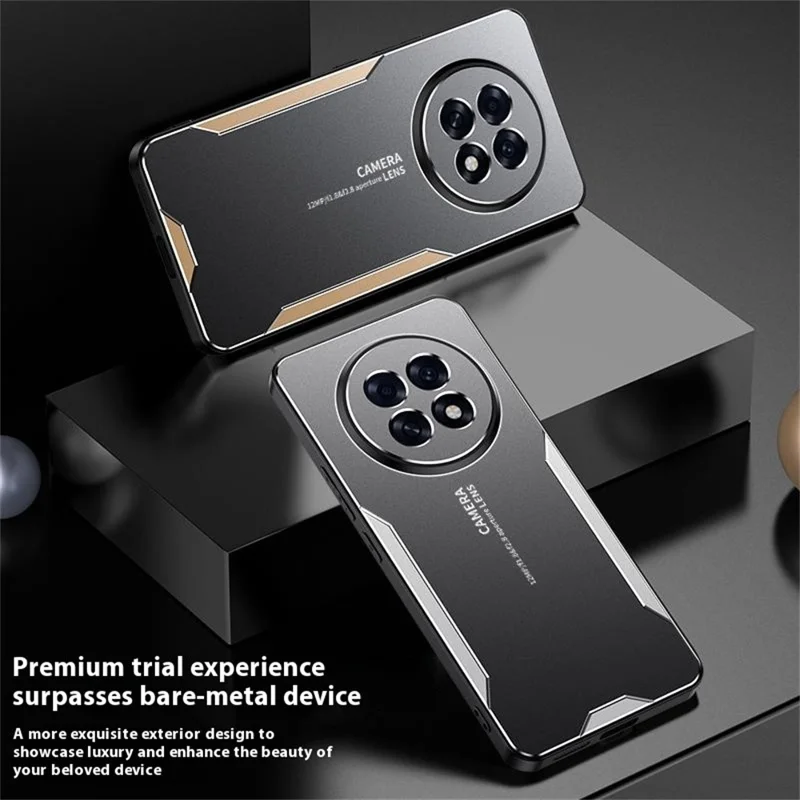 For Oppo A6 Max 5G Phone Case Aluminium Alloy TPU PC Back Cover - Gold