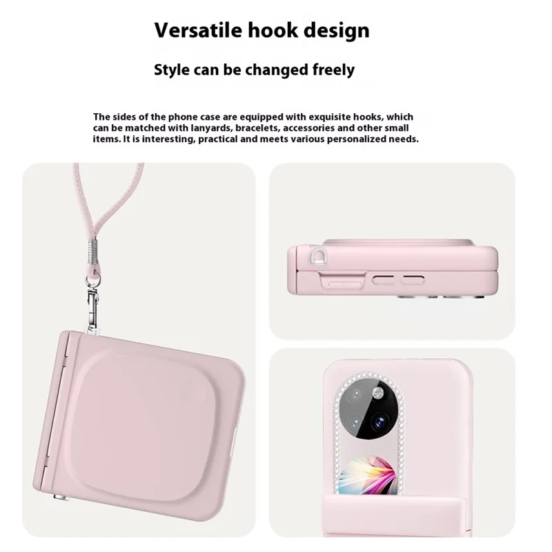 غطاء لهواوي بوكت 2 مع مرآة مكياج، غطاء قلّاب صلب من مادة البولي كربونات مع فيلم حماية زجاجي مقسّى للشاشة الخلفية - أبيض