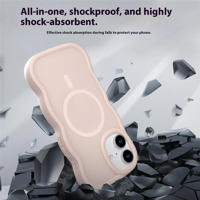For iPhone 17 Magnetic Case Wave Edge PC + TPU Phone Cover Compatible with MagSafe - Dark Purple