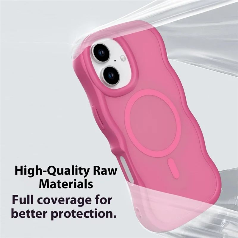 For iPhone 17 Magnetic Case Wave Edge PC + TPU Phone Cover Compatible with MagSafe - Dark Purple