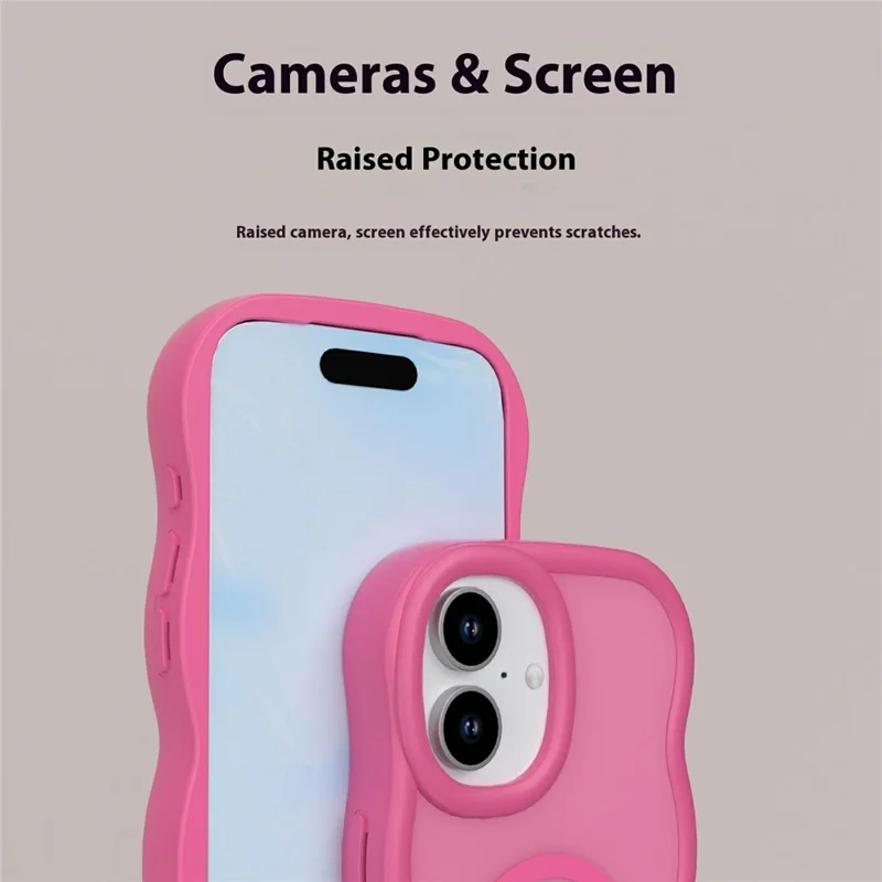 For iPhone 17 Magnetic Case Wave Edge PC + TPU Phone Cover Compatible with MagSafe - Dark Purple