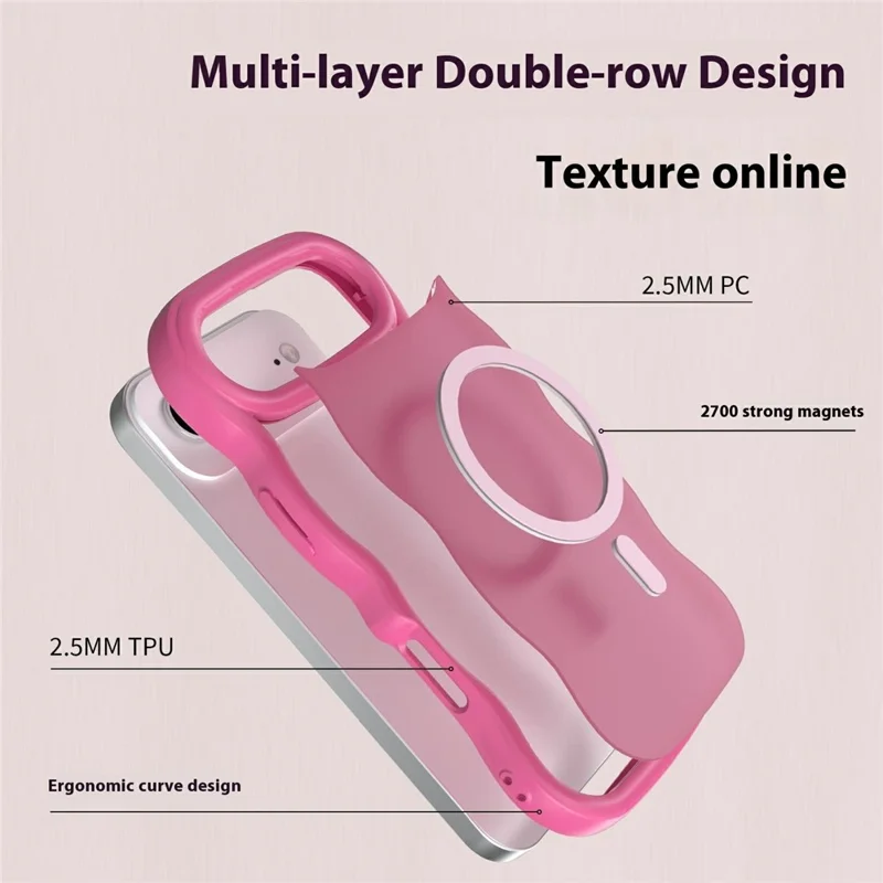 iPhone Air Magnetische Hülle Welle Kante PC + TPU Handyhülle Kompatibel mit MagSafe - Wüstengold