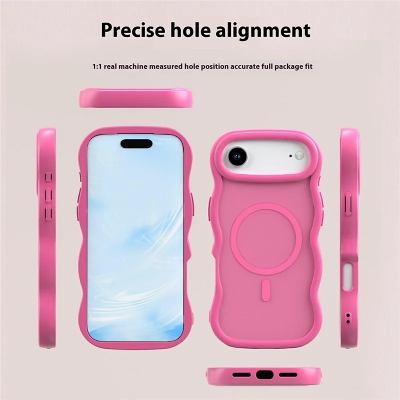 iPhone Air Magnetische Hülle Welle Kante PC + TPU Handyhülle Kompatibel mit MagSafe - Wüstengold