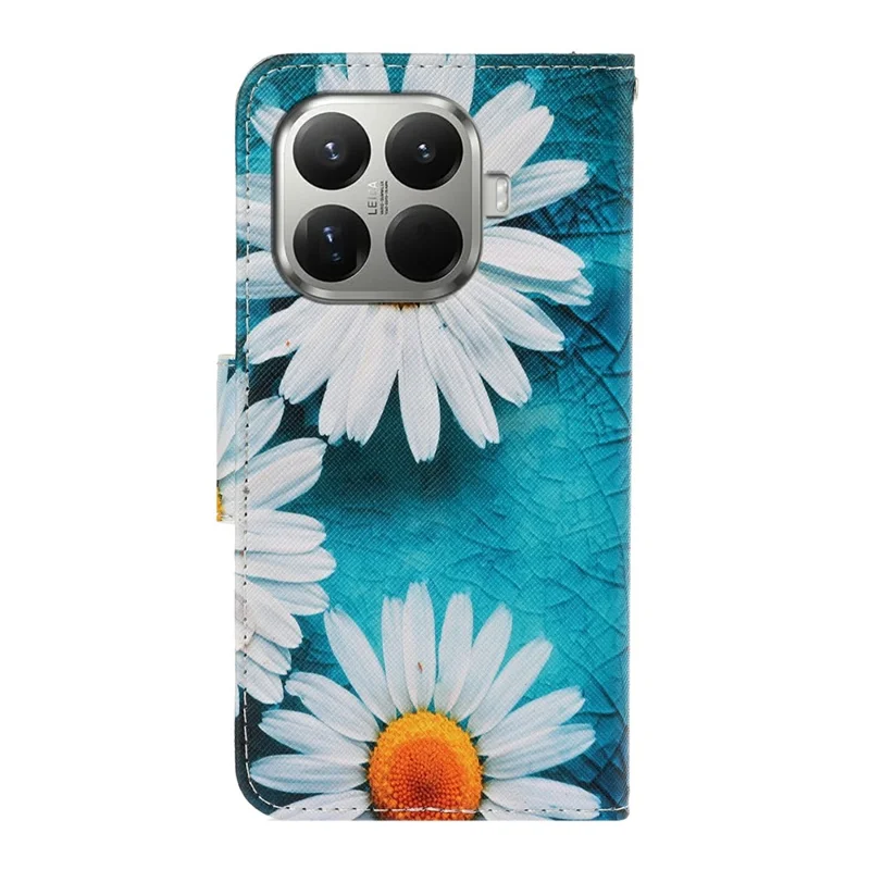 Xiaomi 15T Pro Hülle Muster Bedrucken Schützende Leder Folio Handyhülle mit Handgelenkschlaufe - Chrysantheme