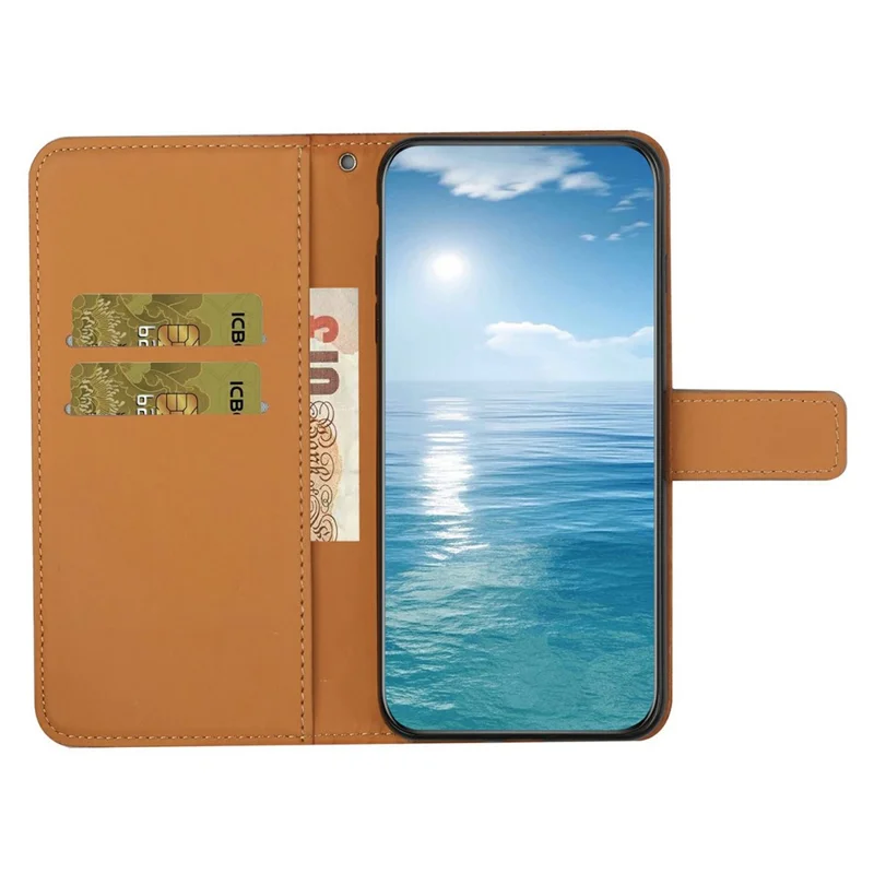 Xiaomi 15T Pro hoesje lederen hoes etnische stijl portemonnee telefoonhoes met riem - Bruin