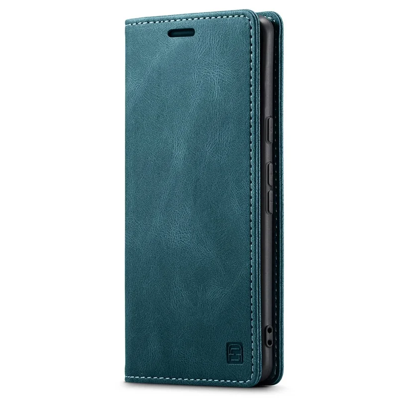 AUTSPACE A01 Series RFID Blocking Phone Case for Google Pixel 7 5G, PU Leather Drop Protection Magnetic Closure Vintage Matte Wallet Stand Cover - Blue